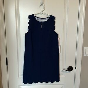 NWT Vineyard Vines Girls 12 Navy Scalloped Dress